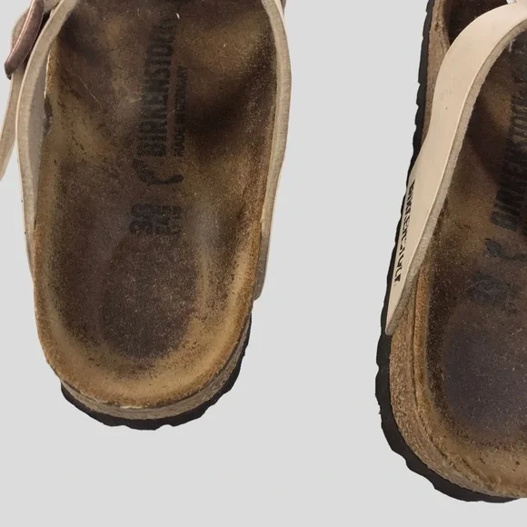 Birkenstock Sandals: Gizeh Birko-Flor Pearl White 38 L7 - Picture 7 of 10